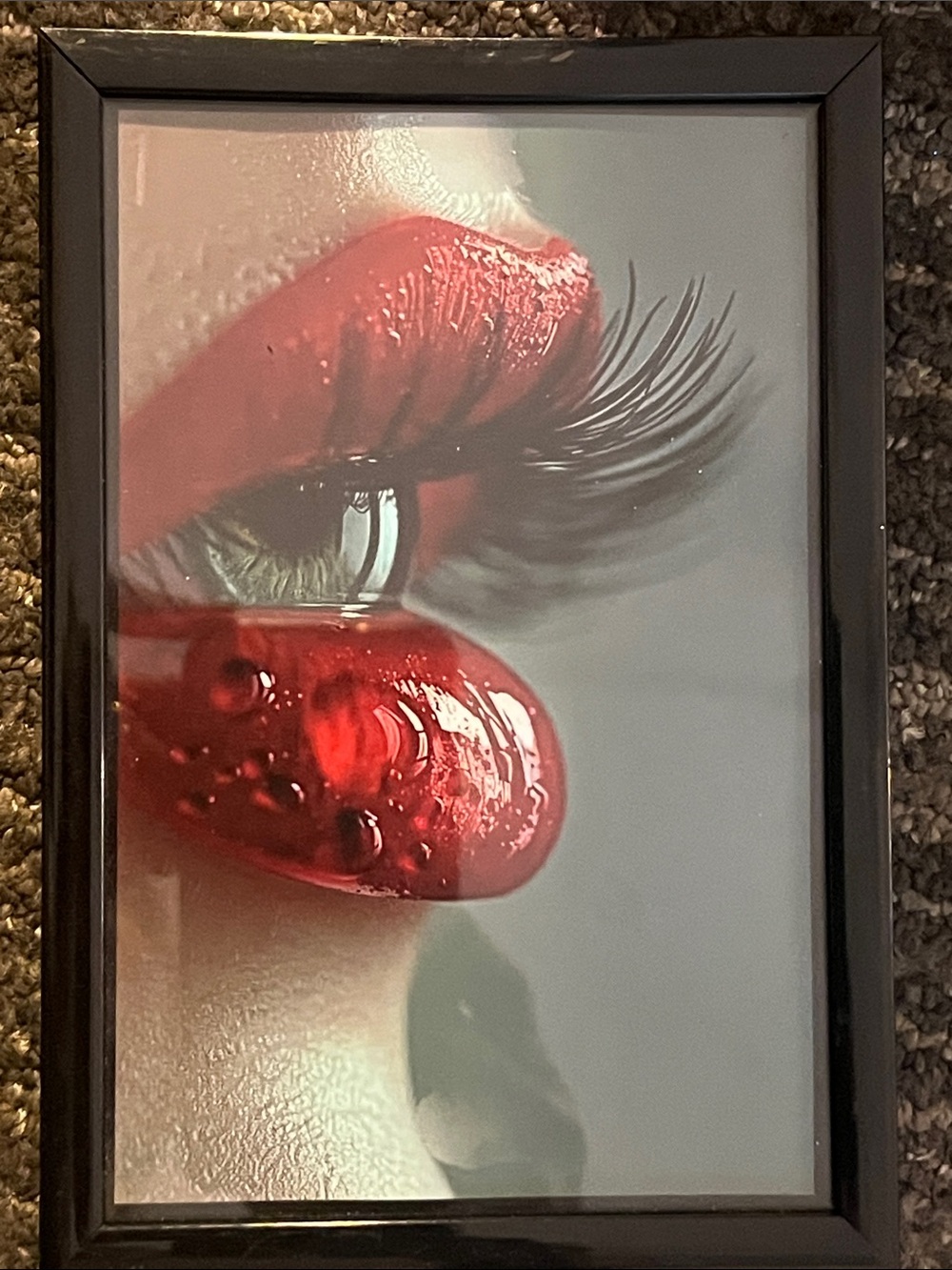 Red Lip Gloss Close-Up framed 4x6 Print Look closely to see … conversation 467